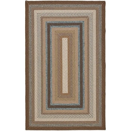 Safavieh 8 X 10 Ft. Oval Braided, Brown And Multi Hand Made Rug BRD313A-8OV